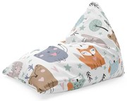 Sedací vak Triangl kreslené lesné zvieratká, farebná