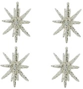 House Doctor Vianočná ozdoba Spike Small Silver Glitter – set 4 ks