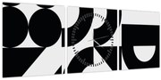Obraz - Geometrická abstrakcia N⁰2 (s hodinami) (90x30 cm)