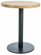 Čierny jedálenský stôl s dubovou doskou PURO II fi 60