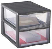 Úložný box s 2 zásuvkami, antracit, OFFICEMIX A4 2A