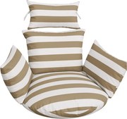 Vankúš na závesné hojdacie kreslo - béžový s bielymi pruhmi