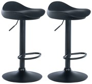 Barová stolička Alisson (SET 2 ks) - koženka, čierny rám - Čierna