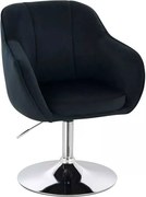 LuxuryForm DESIGN Stolička AVOLA VELUR na striebornom tanieri - čierna