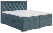Manželská posteľ Boxspring 160 cm Maximilian (džínová modrá) (s matracom a úl. priestorom). Akcia -20%. Vlastná spoľahlivá doprava až k Vám domov. 1043415