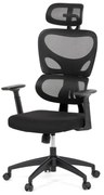 Kancelárska ergonomická stolička GRANT - sieť, látka, čierna