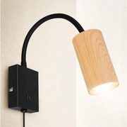 Brilagi - Flexibilná nástenná lampa SELE 1xGU10/30W/230V čierna/dubový dekor