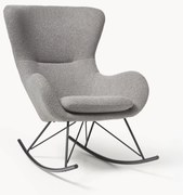 Plyšové hojdacie kreslo's kovovými nohami Wing