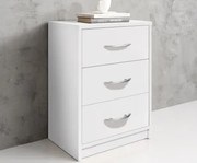 Nočný stolík s 3 zásuvkami Pepe, biely%