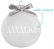 Vianočná celopieskovaná banka s menom a mašličkou 8 cm