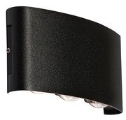 Vonkajšia nástenná lampa čierna vrátane LED 6-svetlo IP54 - Silly