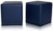 Sedací vak taburetka block kocka tmavomodrá ekokoža TiaHome