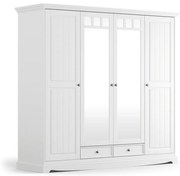 PROXIMA.store - Rustikálna šatníková skriňa 4s.2 - BELLUNO ELEGANTE FARBA: biela