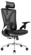 Kancelárska ergonomická stolička Neoseat STEVEN — sieť / látka, čierna, nosnosť 150 kg