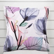 Biante Bavlnená obliečka na vankúš s lemom Sandra SA-333 Veľké kvety magnólie a kaly 30 x 50 cm