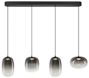 Závesné svietidlo Vaso, 4x grafitové sklenené tienidlo, b