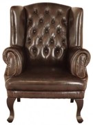 Kreslo Brusel z pravej hovädzej kože Brown Brown