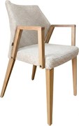 Čalúnené polo-kreslo ZORA s dubovými nohami a podrúčkami, 56x60x87 cm Catch-Me23