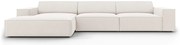 Micadoni Jodie rohová látková sedačka - Biela, Ľavá