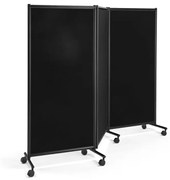 Mobilná nástenka MIRANDA, trojitá, čierna