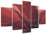 Obraz - Červená abstraktná kvetina N⁰2 (150x105 cm)