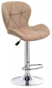 LuxuryForm DESIGN Barová stolička LIVIO VELUR na striebornom tanieri - latte