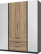 4-dverová skriňa do obývačky so zrkadlom a zásuvkami Dravero Bl/ev 2L 2F 3S