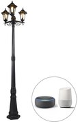 Inteligentná vonkajšia lampa čierna 3-svetlo vrátane Wifi ST64 - New Haven