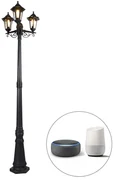Inteligentná vonkajšia lampa čierna 3-svetlo vrátane Wifi ST64 - New Haven