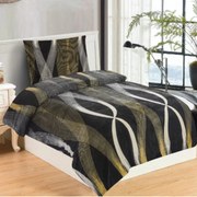 Mikroplyšové obliečky Zlatá stuha 200x140cm+90x70cm TiaHome