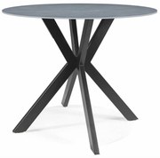 SIGNAL MEBLE Okrúhly jedálenský stôl TALIA 90, čierna/sivé efekt mramoru