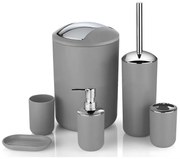 Sada koupelnových doplňků FLORES šedá