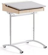 Školská lavica ACCESS, 650x550 mm, výškovo nastaviteľná, HPL, biela/šedá