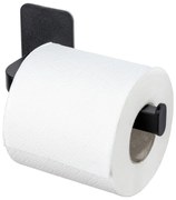 Čierny plastový držiak na toaletný papier bez vŕtania Parma – Allstar