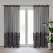 ZÁCLONA NA KRÚŽKOCH MARGARET2 140X250 CM ČIERNA