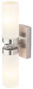 GLOBO 7816 SPACE nástenné svietidlo 2xE14 IP44 matný nikel, opál