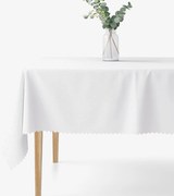Goldea sviatočný hranatý teflónový obrus - biely s lesklými obdĺžnikmi 80 x 80 cm