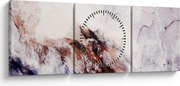 Obraz - Fialový mramor N⁰1 (s hodinami) (90x30 cm)