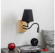 Brilagi - LED Nástenná lampa NUBILA WOOD 1xE27/25W/230V + LED/3W dub/čierna