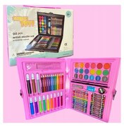 Výtvarná sadá na maľovanie pre deti 98 ks ružová