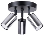 Sollux SL.1369 - Bodové svietidlo WINX 3xGU10/10W/230V čierna/chróm