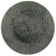 Čierny ozdobný tanier Antic Line Roses, ⌀ 25,5 cm