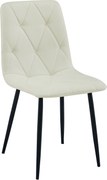 Krémová jedálenská stolička LIBRA s čiernymi nohami