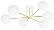Luster na tyči MAGNUM 6xE14/10W/230V biela/zlatá