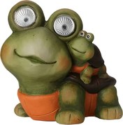 Roztomilá dekorácia Korytnačka s LED očami 14 cm