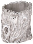 Betónový kvetináč dekor Kôra stromu, sivá, 12 x 13,5 cm, pr. 12 cm