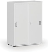 Kancelárska skriňa so zasúvacími dverami PRIMO WHITE, 800 x 420 x 1087 mm, biela