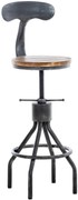 Industriálna barová stolička Hanam - kov / drevo - Strieborná