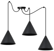 Závesné svietidlo Soho Spider, 3x čierne kovové tienidlo, (fi 25cm)