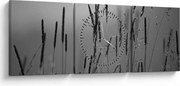 Obraz - Steblá trávy (s hodinami) (90x30 cm)